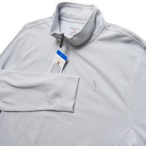 Margaritaville Quarter Zip Pullover Mens Large Grey Island Reserve Cotton 1336